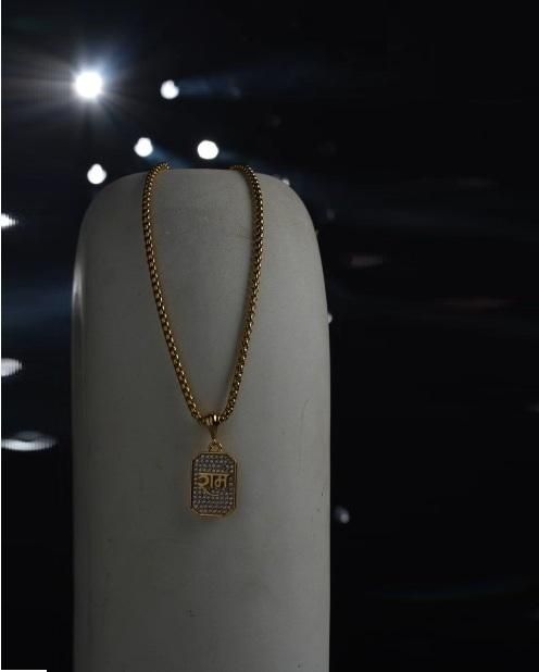 Shree Ram Gold Plated Pendant Chain
