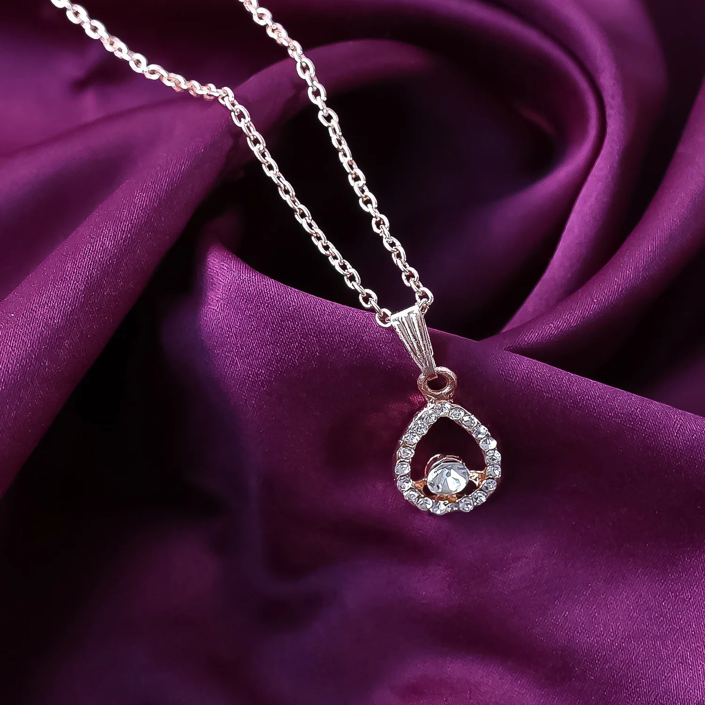 Teardrop Pendant Necklace Jewellery For Women And Girls (1Pc)