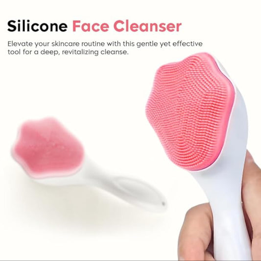 Silicon Face Cleansing Brush - Soft & Thin Silicone Bristles for Gentle Exfoliation - Multipurpose Silicone Brush Face Scrubber for Deep Cleansing & Blackhead Removal