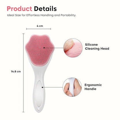 Silicon Face Cleansing Brush - Soft & Thin Silicone Bristles for Gentle Exfoliation - Multipurpose Silicone Brush Face Scrubber for Deep Cleansing & Blackhead Removal