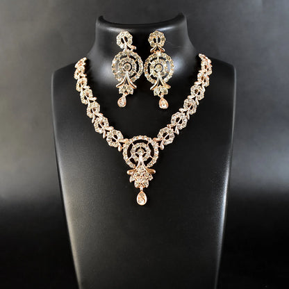 Premium White Diamond Necklace with Earring Set.